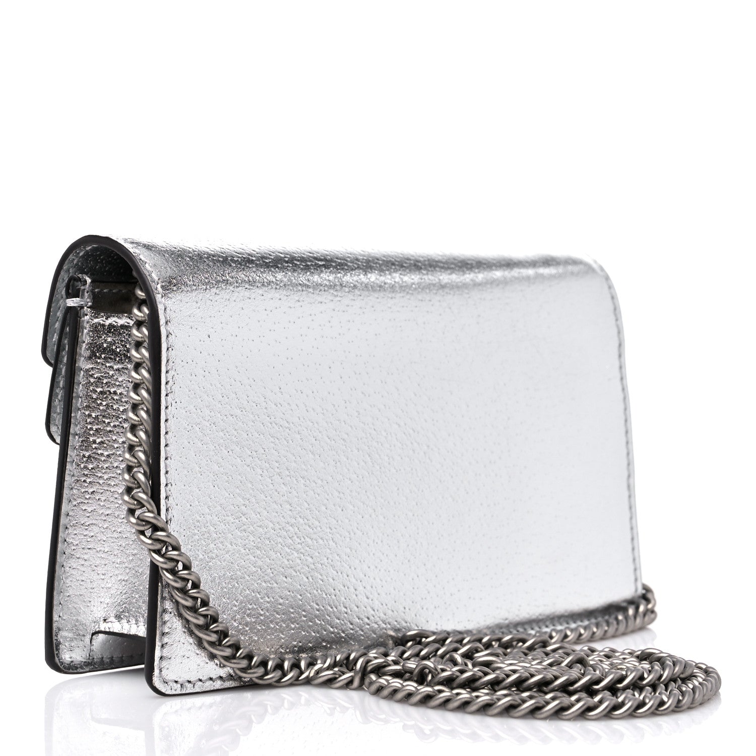 Gucci Metallic Calfskin Super Mini Dionysus Shoulder Bag Silver 4 of 10