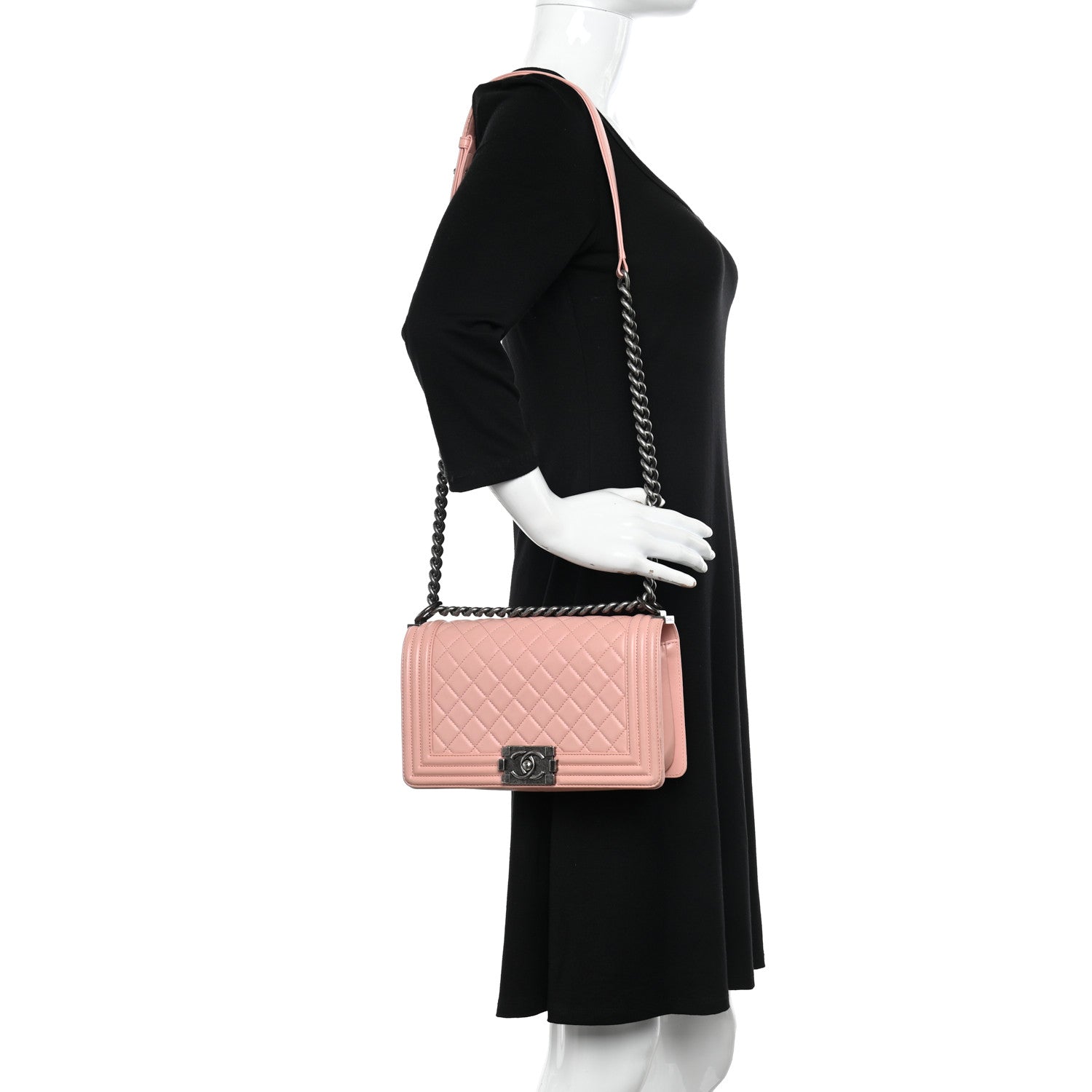Chanel Calfskin Quilted Medium Boy Flap Light Pink 2 of 11