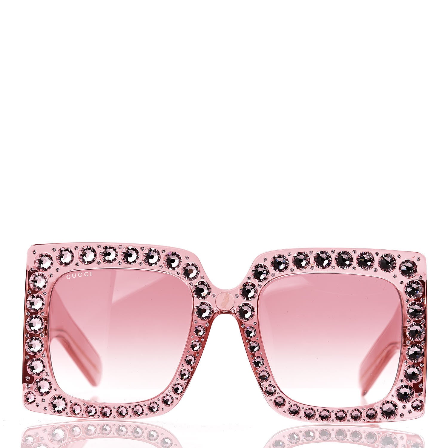Gucci Acetate Crystal Oversize Sunglasses GG0145S Pink 2 of 9