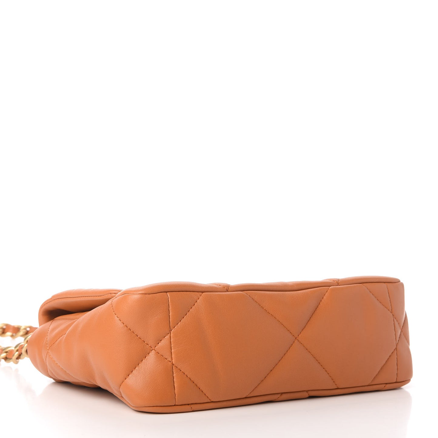 Lambskin Quilted Medium Chanel 19 Flap Light Brown