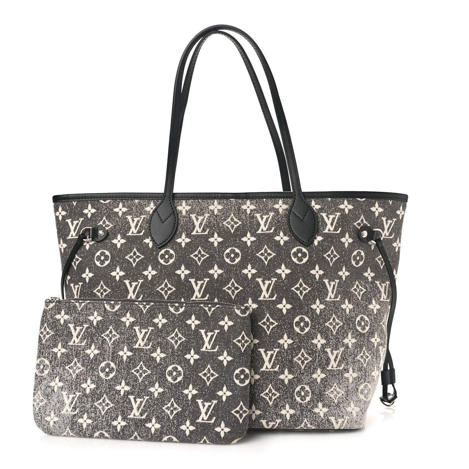 Louis Vuitton LOUIS VUITTON Denim Monogram Jacquard Neverfull MM Grey 2 of 10
