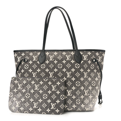 Louis Vuitton LOUIS VUITTON Denim Monogram Jacquard Neverfull MM Grey 2 of 10