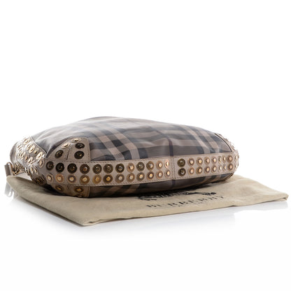 Burberry Smoked Check Studded Hobo Stone 5 of 13