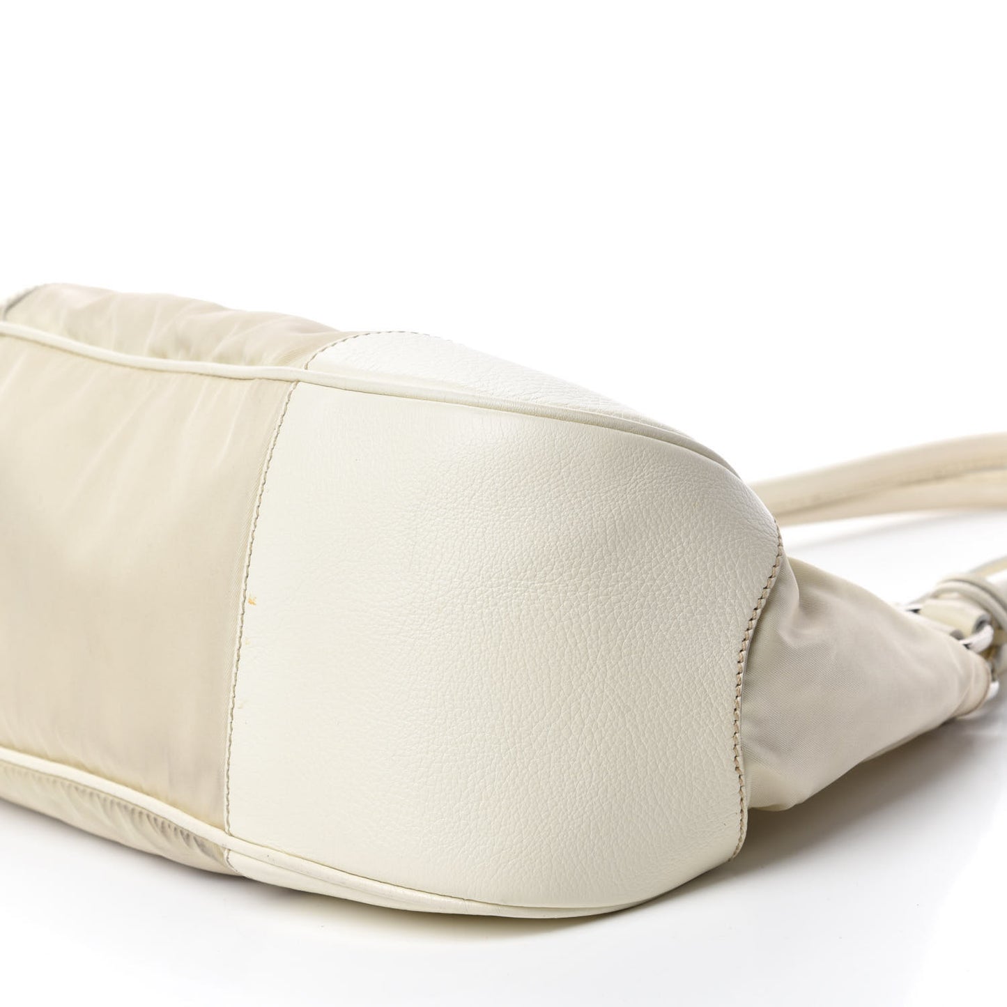 Nylon Tessuto Vitello Daino Pushlock Tote Lavanda Bianco