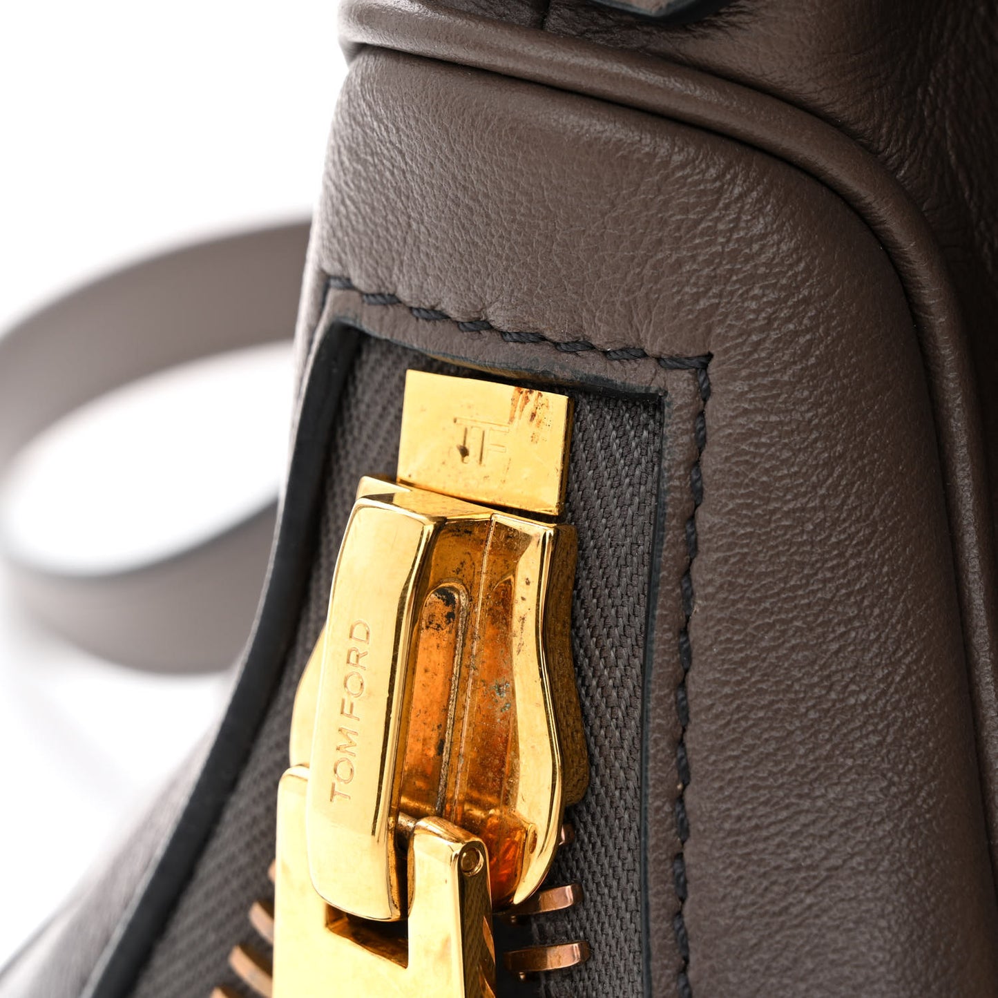 Grained Calfskin Medium Shaded Jennifer Crossbody Bag Brown