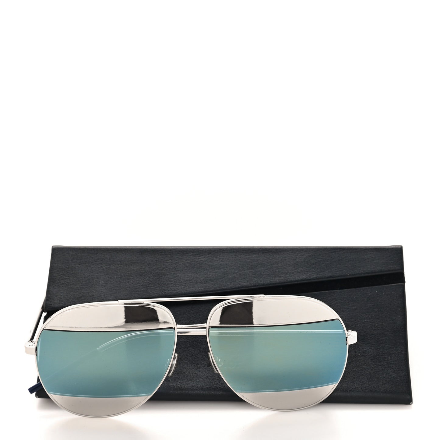Split 1 Aviator Sunglasses Silver Blue
