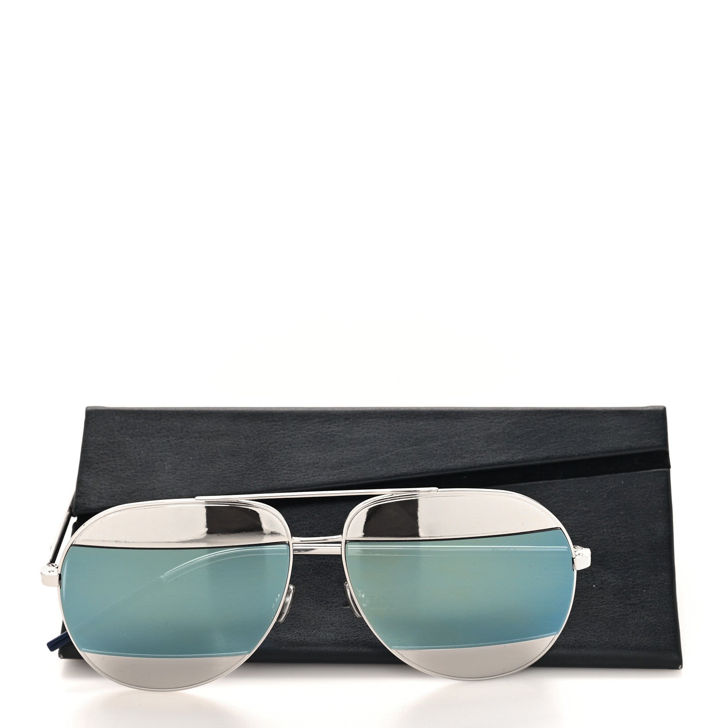 Christian Dior Split 1 Aviator Sunglasses Silver Blue 7 of 7