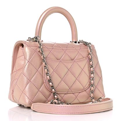 Chanel Iridescent Caviar Quilted Extra Mini Coco Handle Flap Light Pink 3 of 10