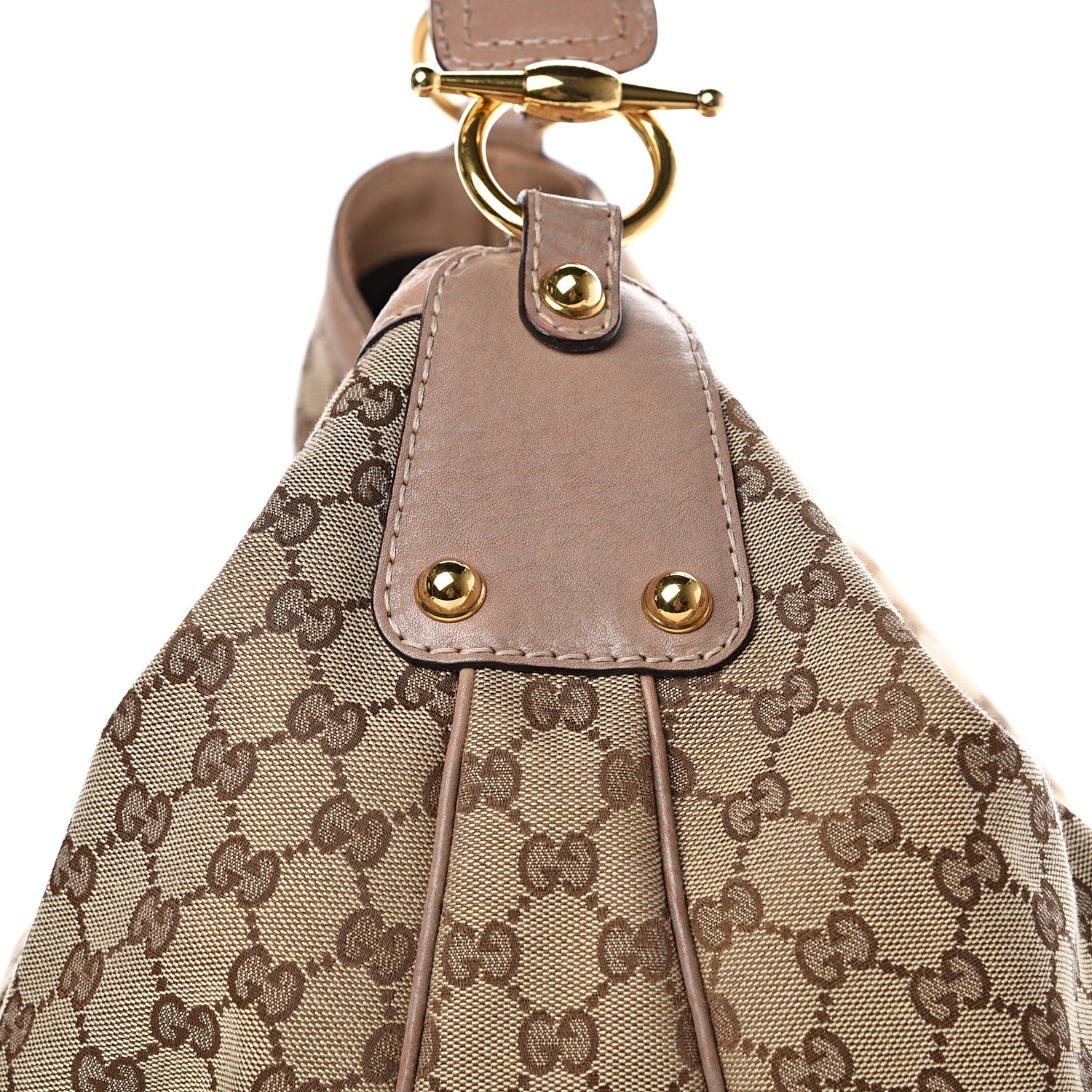 Gucci Monogram Large Jockey Hobo Beige 7 of 13