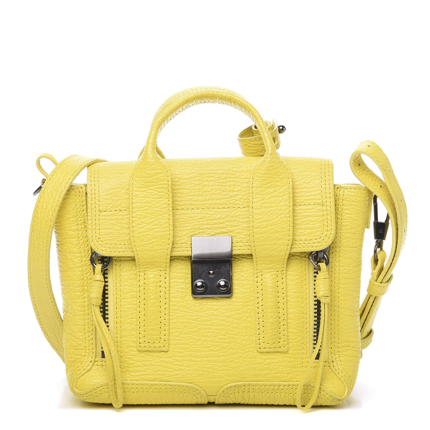 3.1 Textured Calfskin Mini Pashli Satchel Yellow