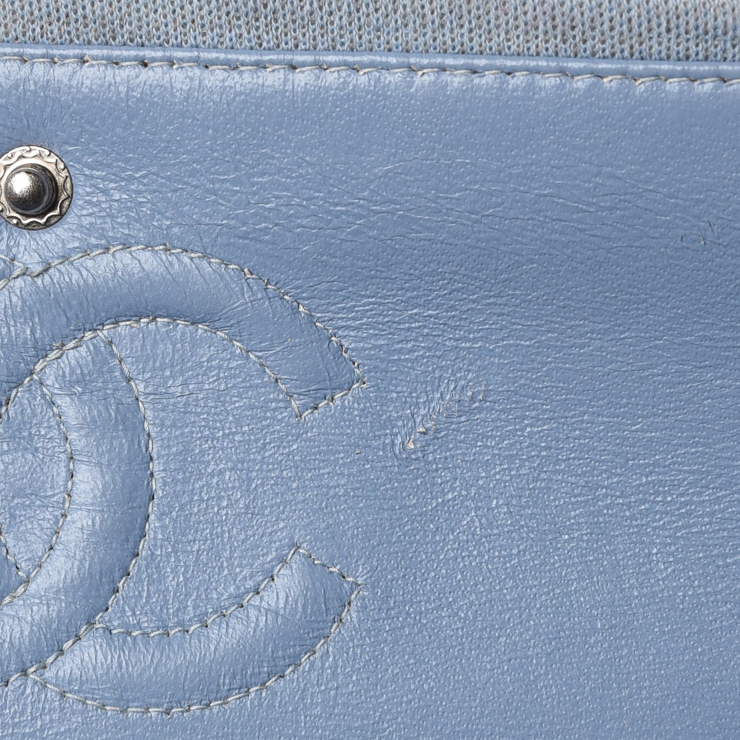 Chanel Jersey Quilted Small Double Flap Blue 10 of 12