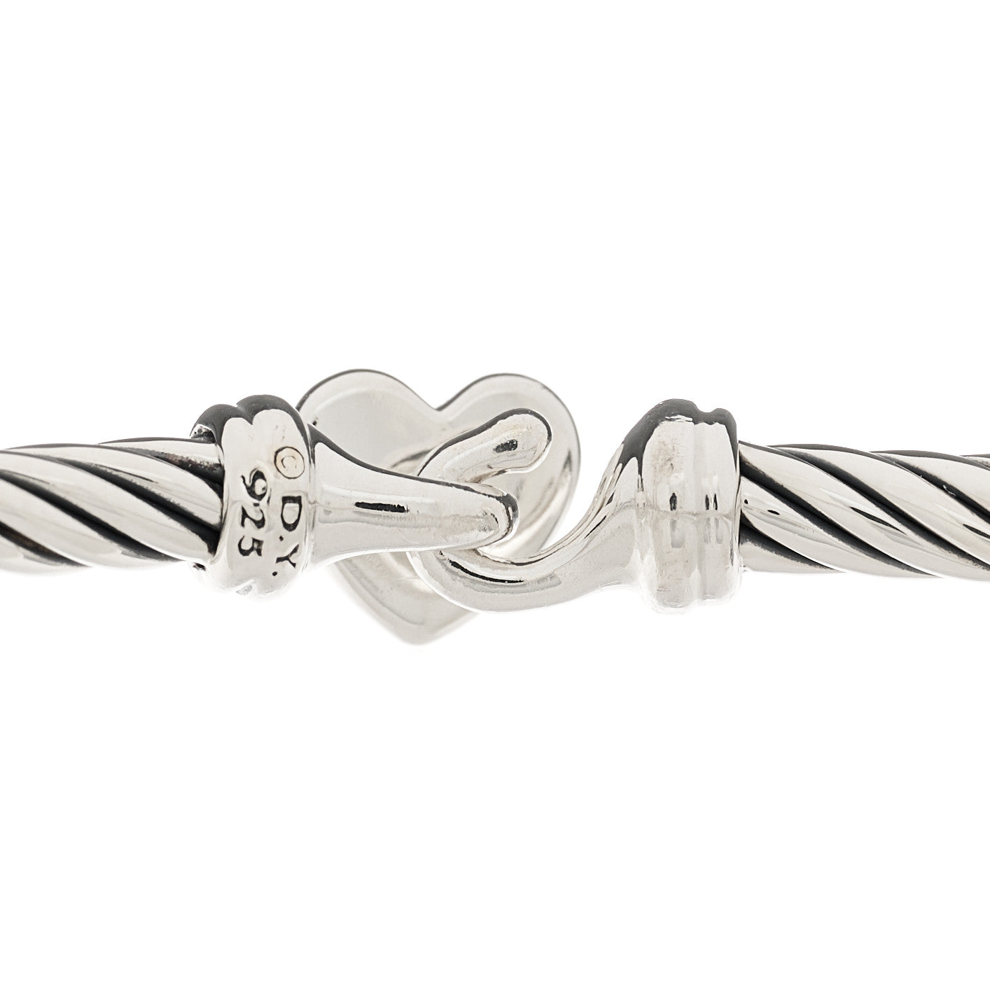 Sterling Silver Diamond Cable Collectibles Heart Bracelet