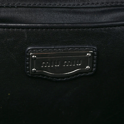 Miu Miu Soft Calf Studded Top Handle Bag Black 6 of 10