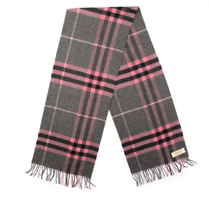 Burberry Cashmere Giant Check Fringe Scarf Antique Blush 3 of 6