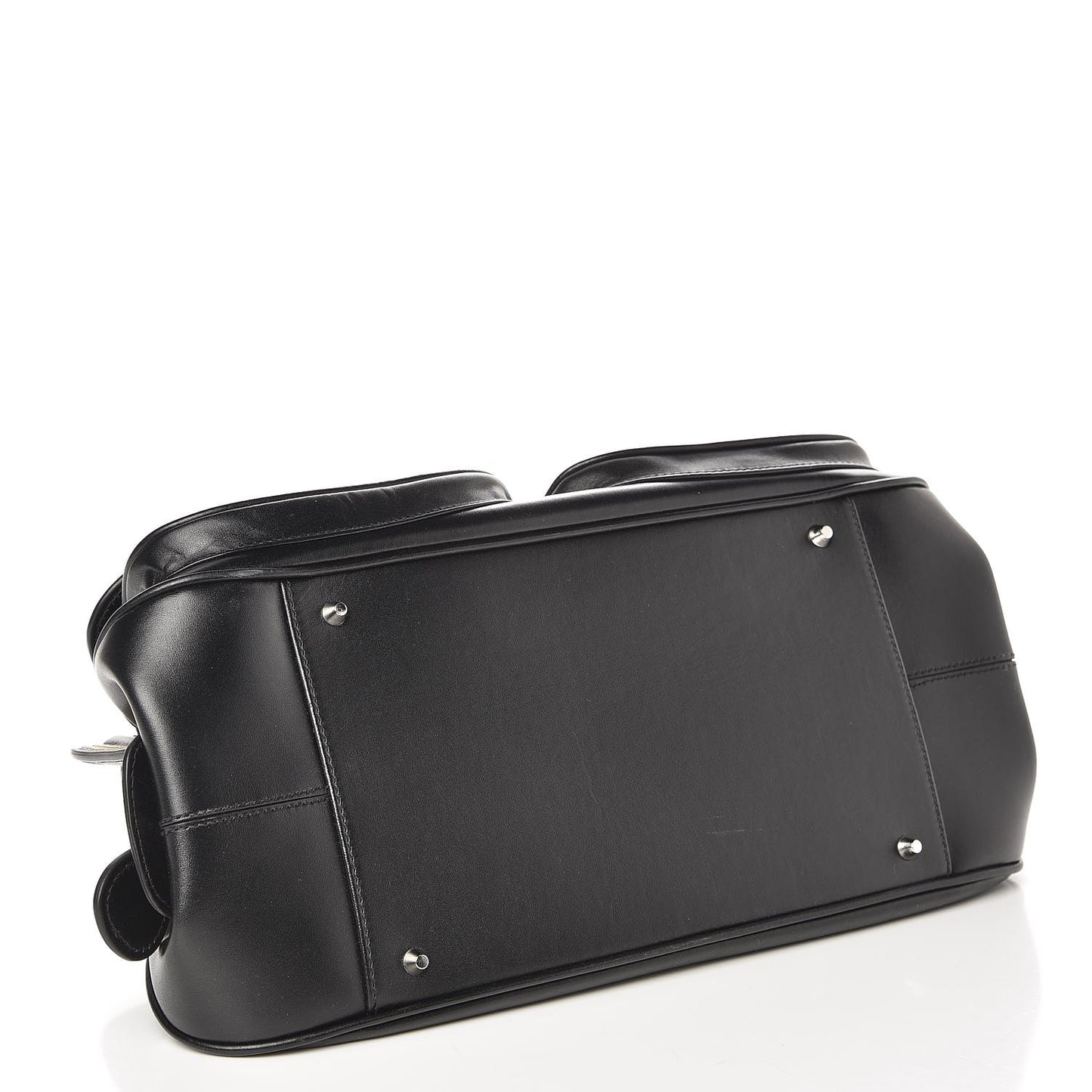 Calfskin Frame Satchel Black