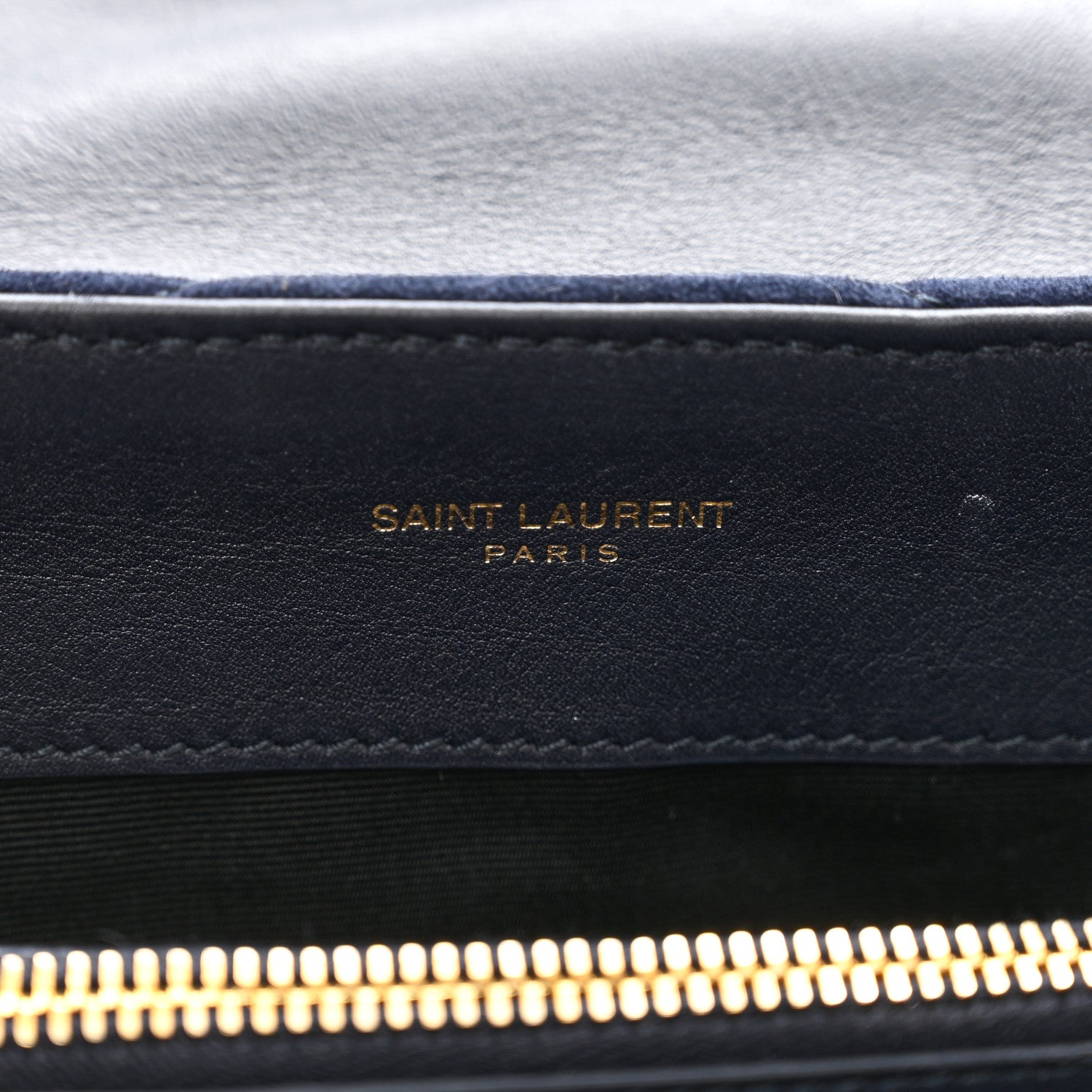 Saint Laurent Suede Calfskin Y Quilted Monogram Small Loulou Chain Satchel Deep Marine 7 of 10