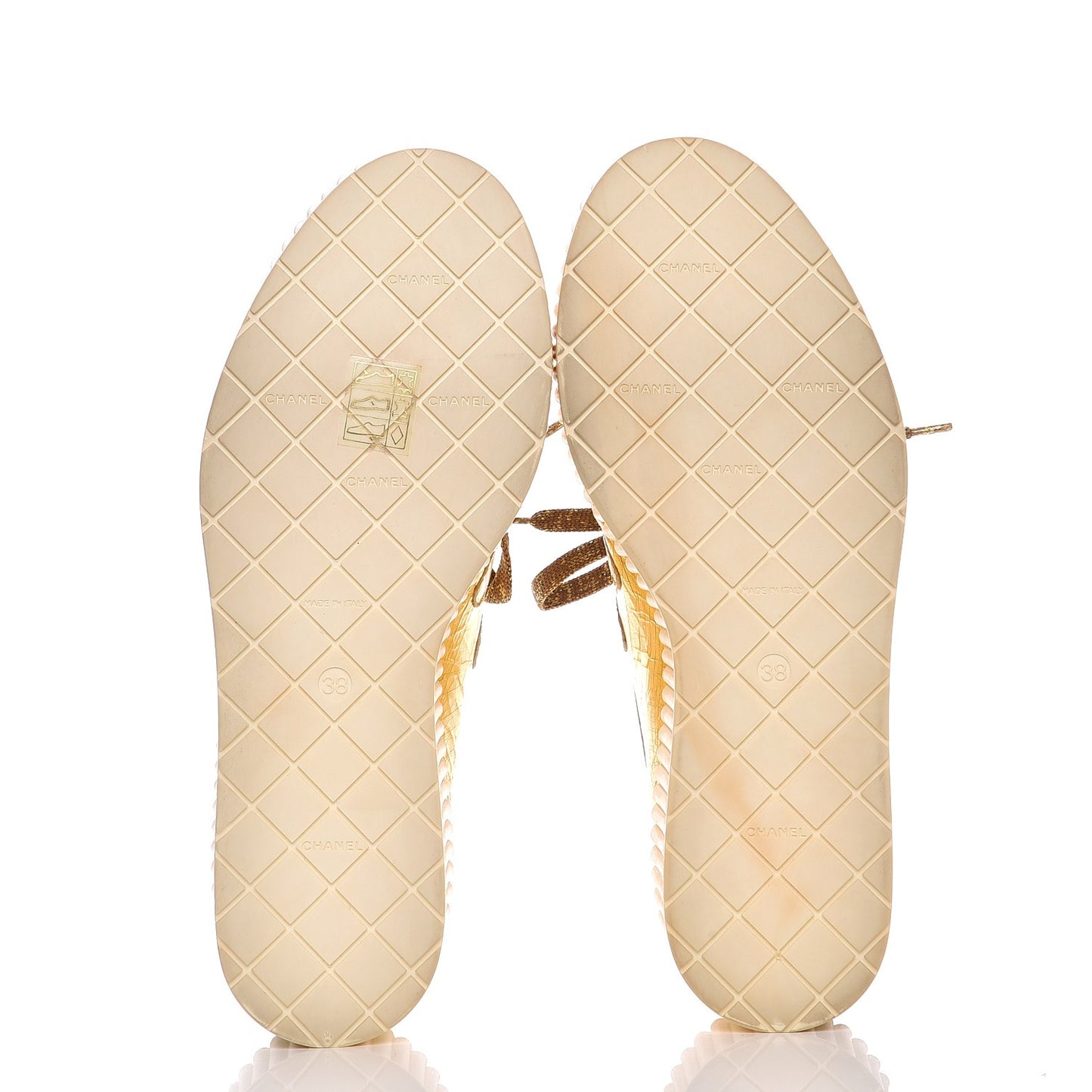 Lame Lace Up Creeper Sneakers 38 Gold
