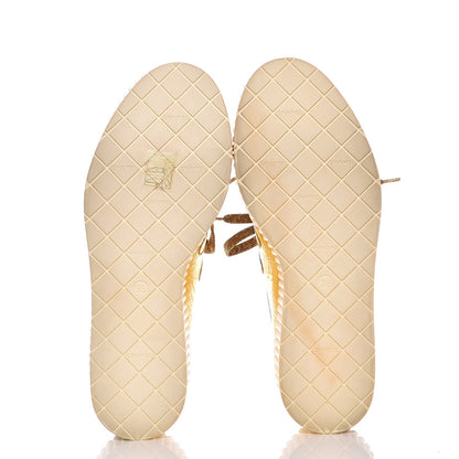 Chanel Lame Lace Up Creeper Sneakers 38 Gold 5 of 12