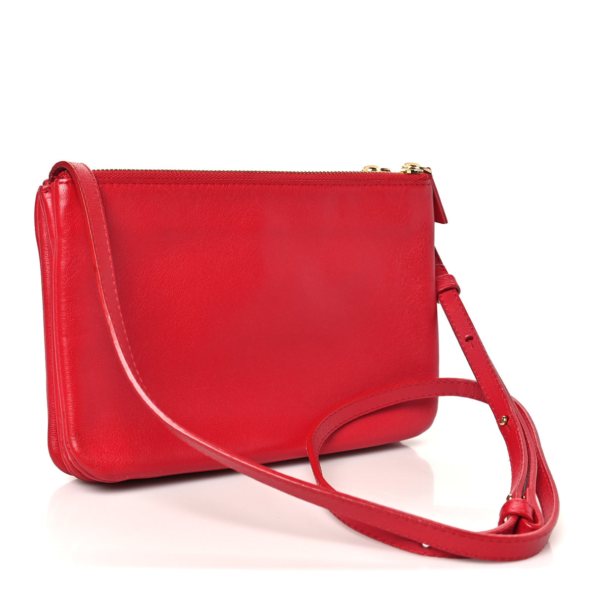 Lambskin Small Trio Crossbody Bag Red