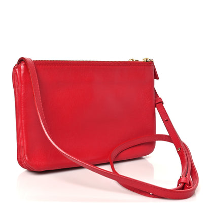 Celine Lambskin Small Trio Crossbody Bag Red 3 of 15