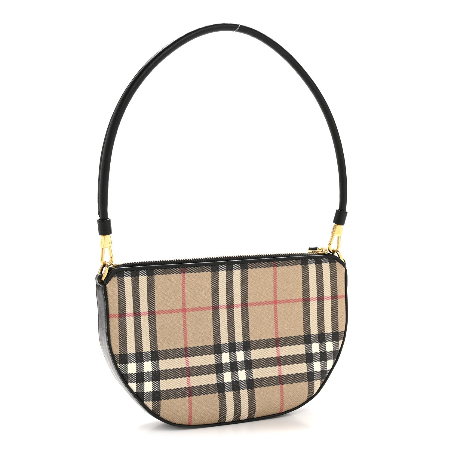 Burberry Vintage Check Calfskin Olympia Slim Pouch Archive Beige