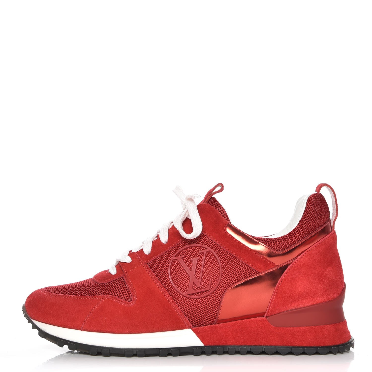 Louis Vuitton Suede Calfskin Run Away Sneakers 37.5 Rouge 1 of 12