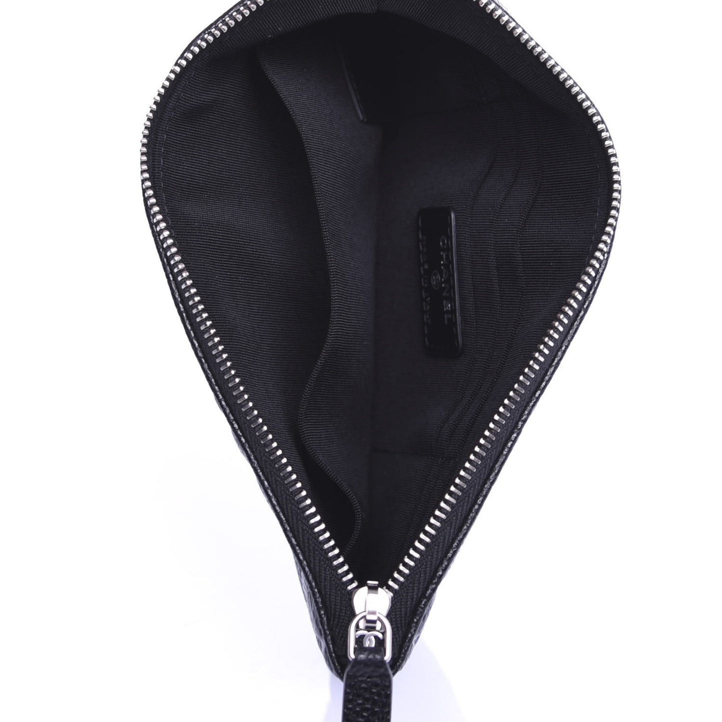 Caviar Camellia Embossed Cosmetic Pouch Black