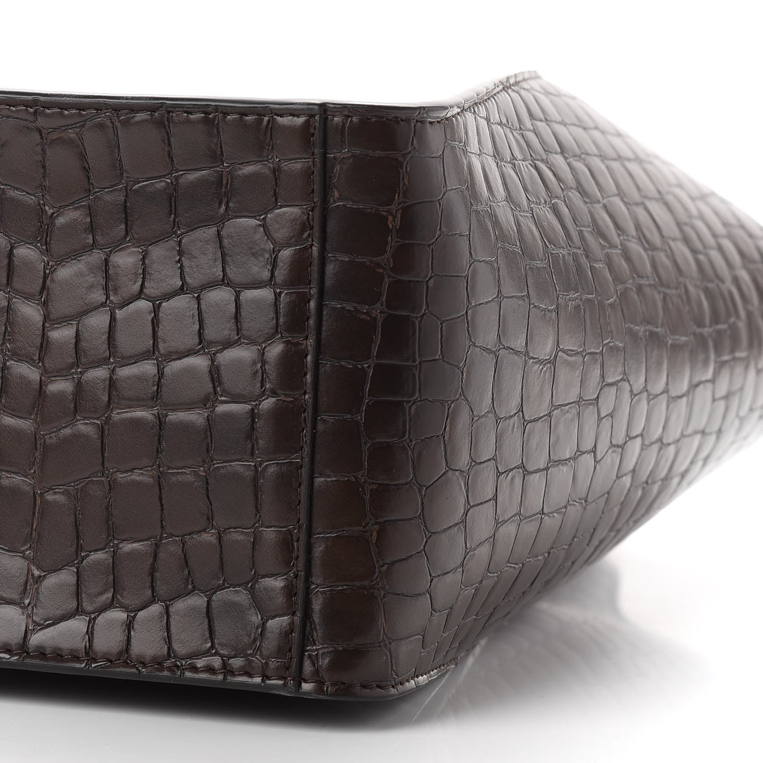 Stella McCartney Crocodile Embossed Studded Logo Alter Nappa East West Tote Brown 10 of 10