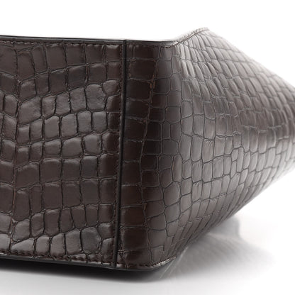 Stella McCartney Crocodile Embossed Studded Logo Alter Nappa East West Tote Brown 10 of 10