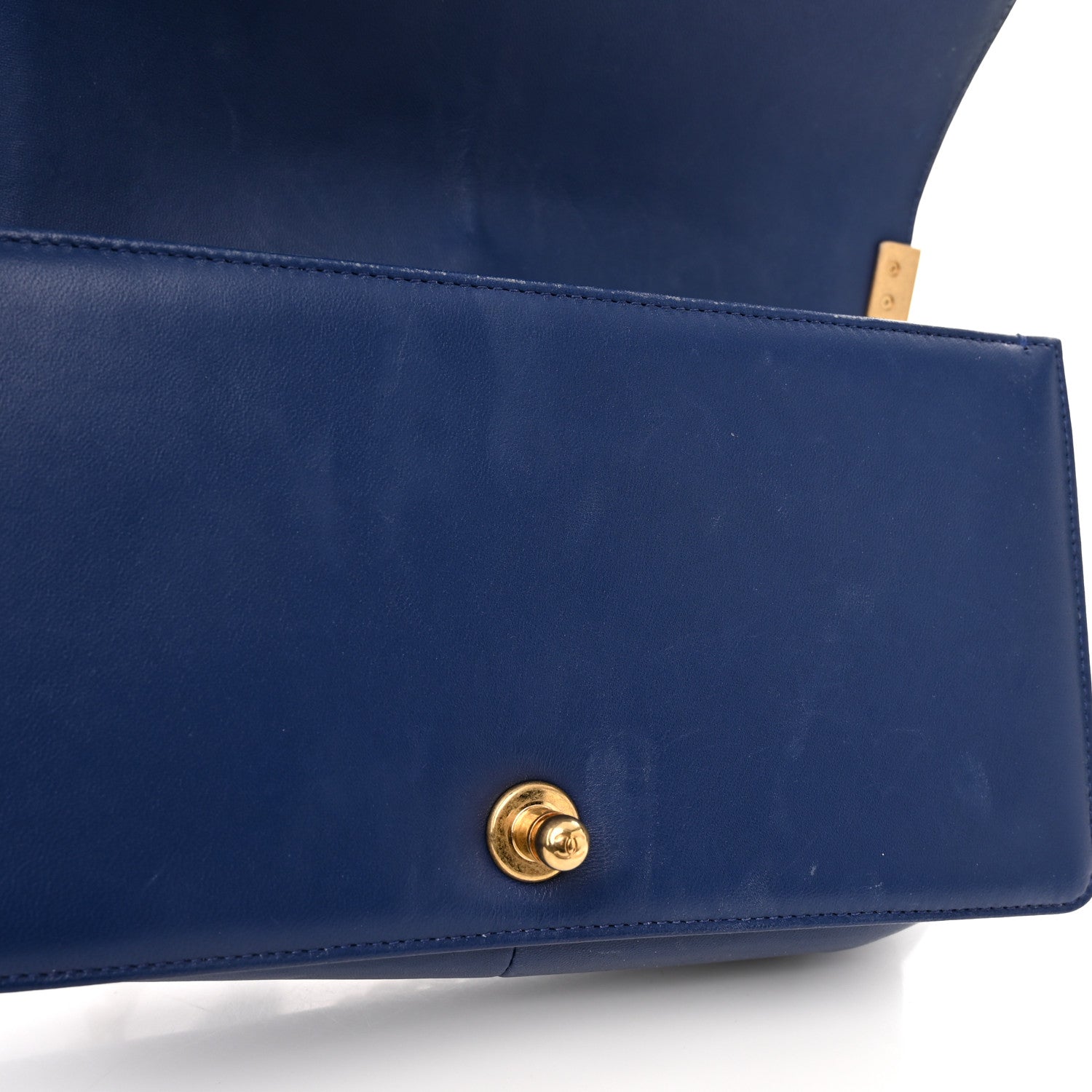 Chanel Lambskin Quilted Medium Boy Flap Blue 14 of 16