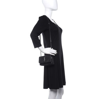 Saint Laurent Grain De Poudre Monogram Toy West Hollywood Fold-Over Bag Black 3 of 9