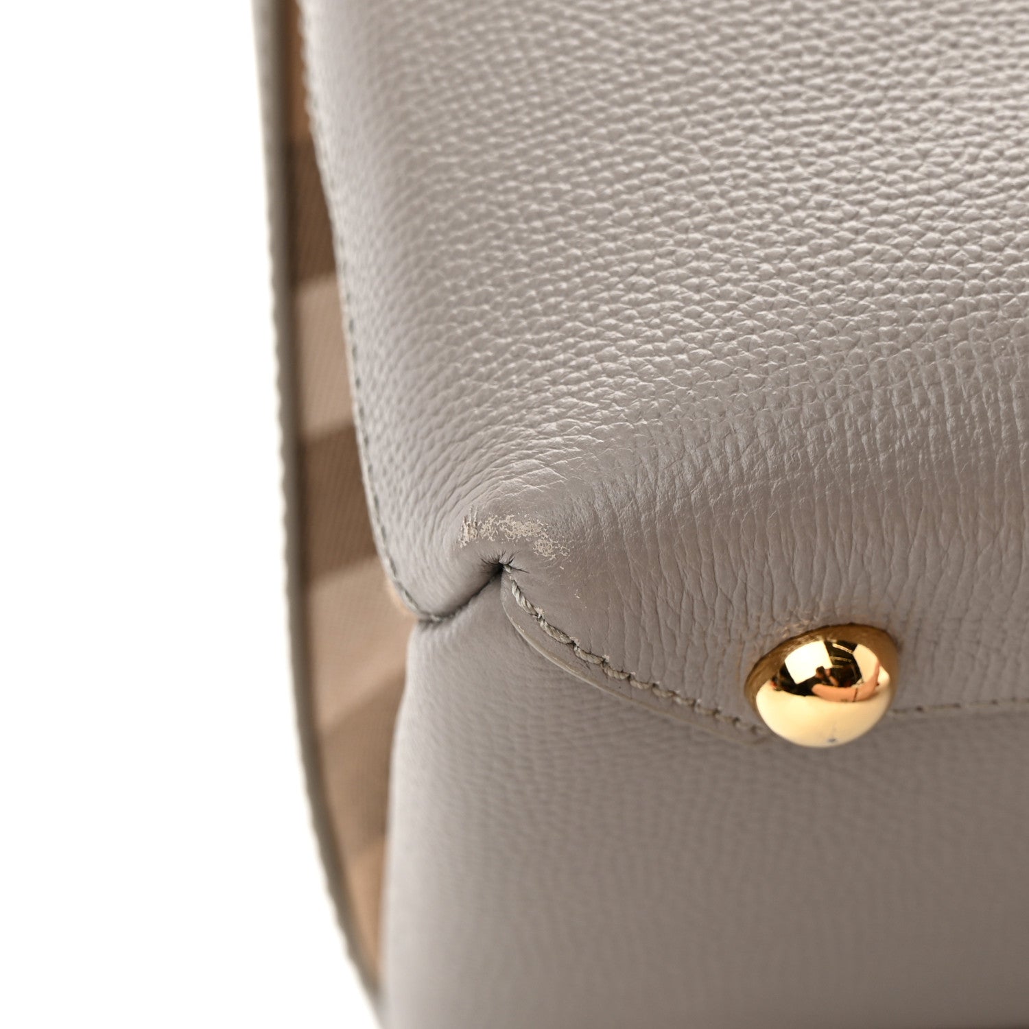 Burberry Derby Calfskin House Check Medium Banner Tote Taupe Brown 12 of 13