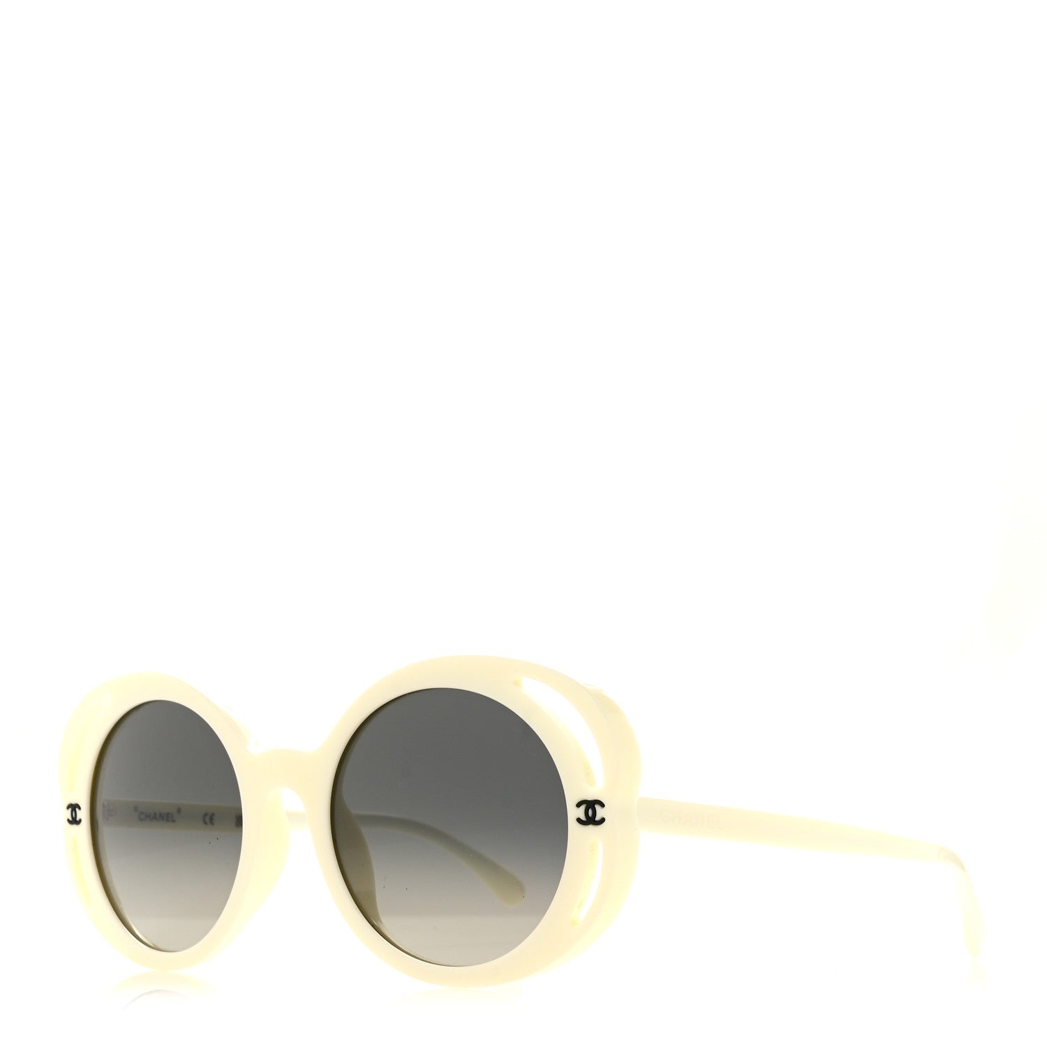 Chanel Acetate Round Sunglasses 71572A White 1 of 7