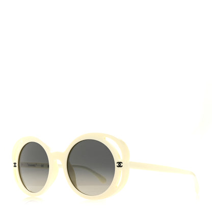 Chanel Acetate Round Sunglasses 71572A White 1 of 7