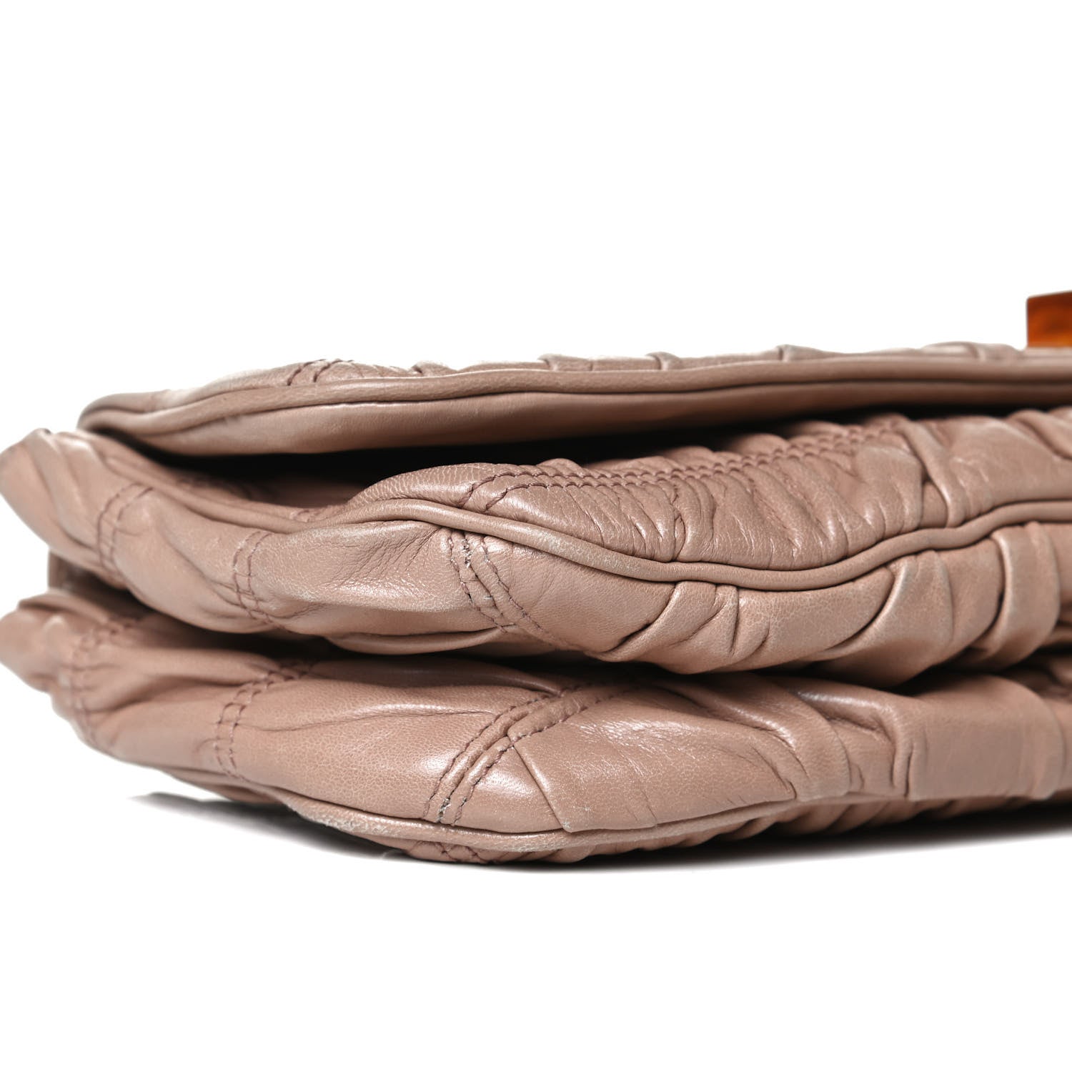 Prada Nappa Gaufre Ruched Wristlet Clutch Pomice 8 of 12