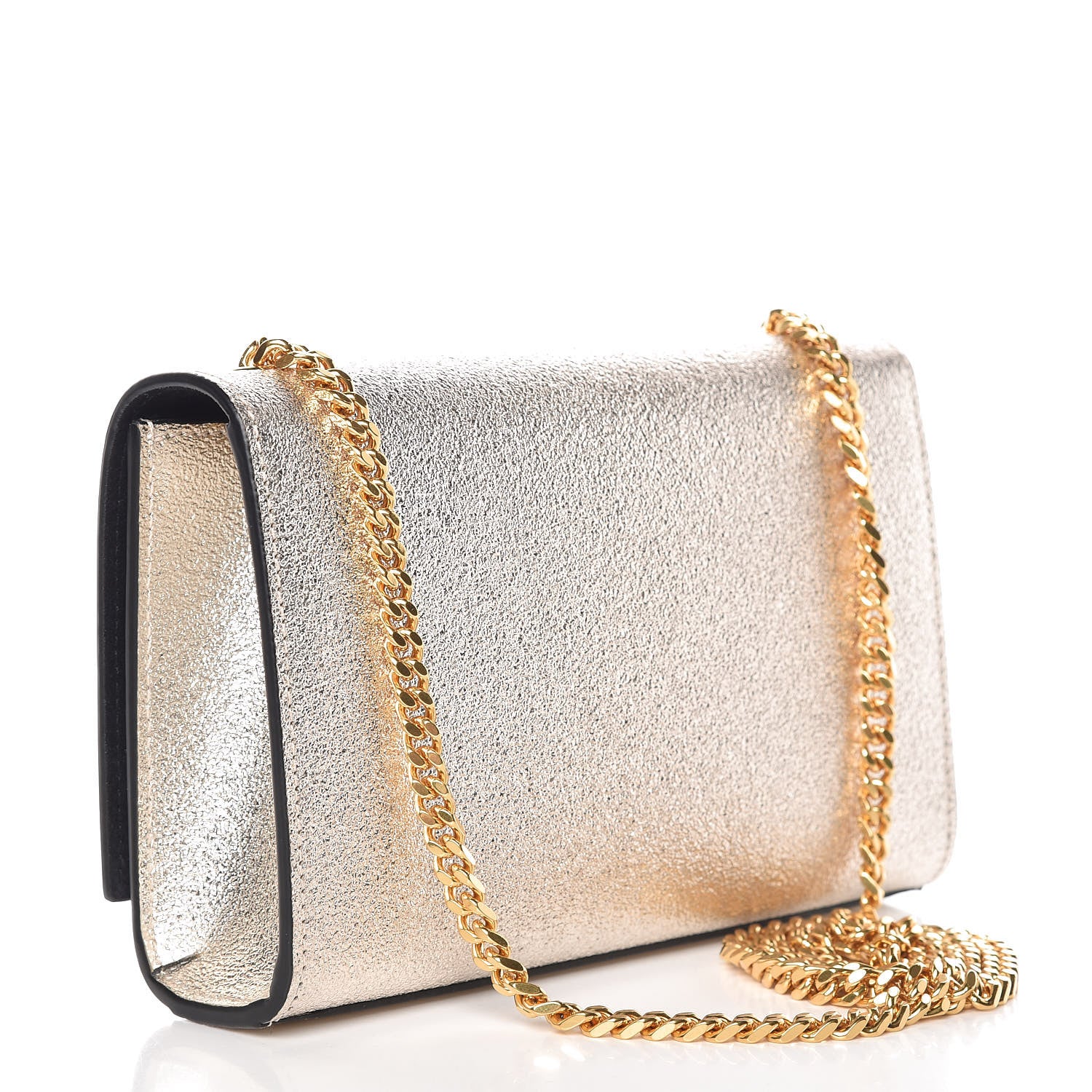 Saint Laurent Textured Metallic Calfskin Small Monogram Kate Satchel Gold 3 of 9