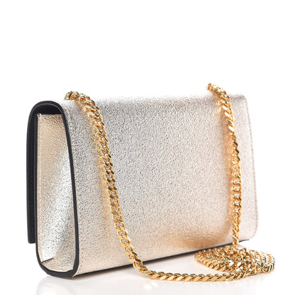Saint Laurent Textured Metallic Calfskin Small Monogram Kate Satchel Gold 3 of 9