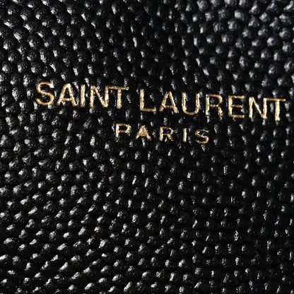 Saint Laurent Grain De Poudre Matelasse Chevron Monogram Envelope Chain Wallet Black 6 of 9
