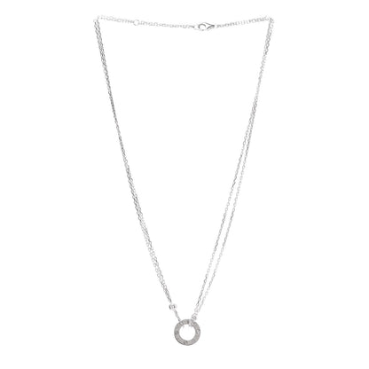 Cartier 18K White Gold 2 Diamond LOVE Necklace 3 of 7