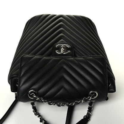 Chanel Calfskin Chevron Quilted Small Urban Spirit Backpack Black 5 of 6
