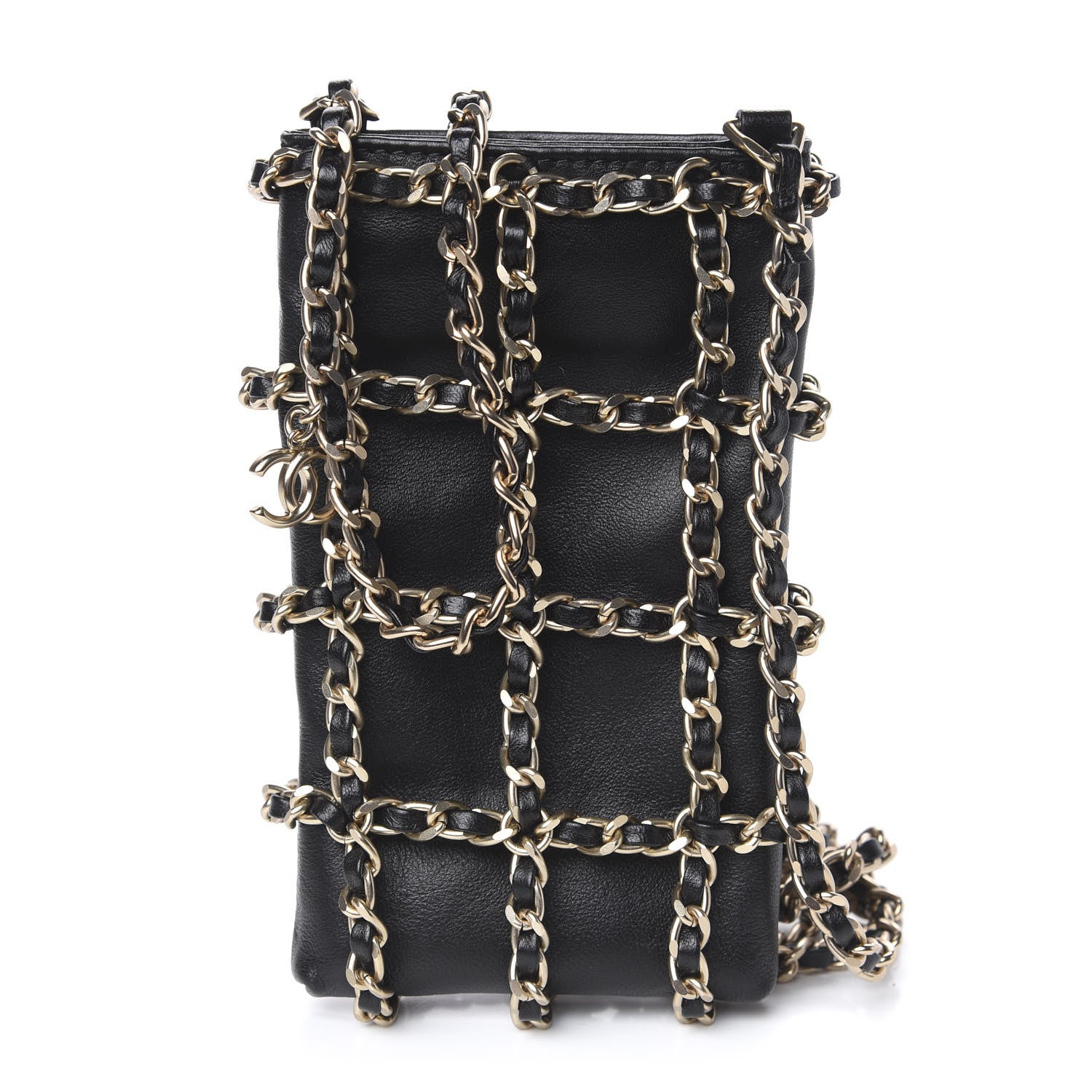 Chanel Lambskin Tech Me Out Clutch With Chain Black 1 of 11