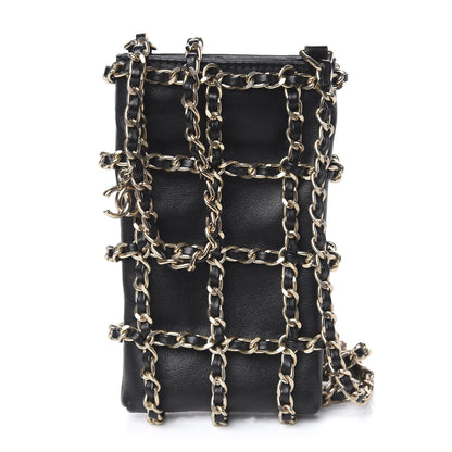 Chanel Lambskin Tech Me Out Clutch With Chain Black 1 of 11