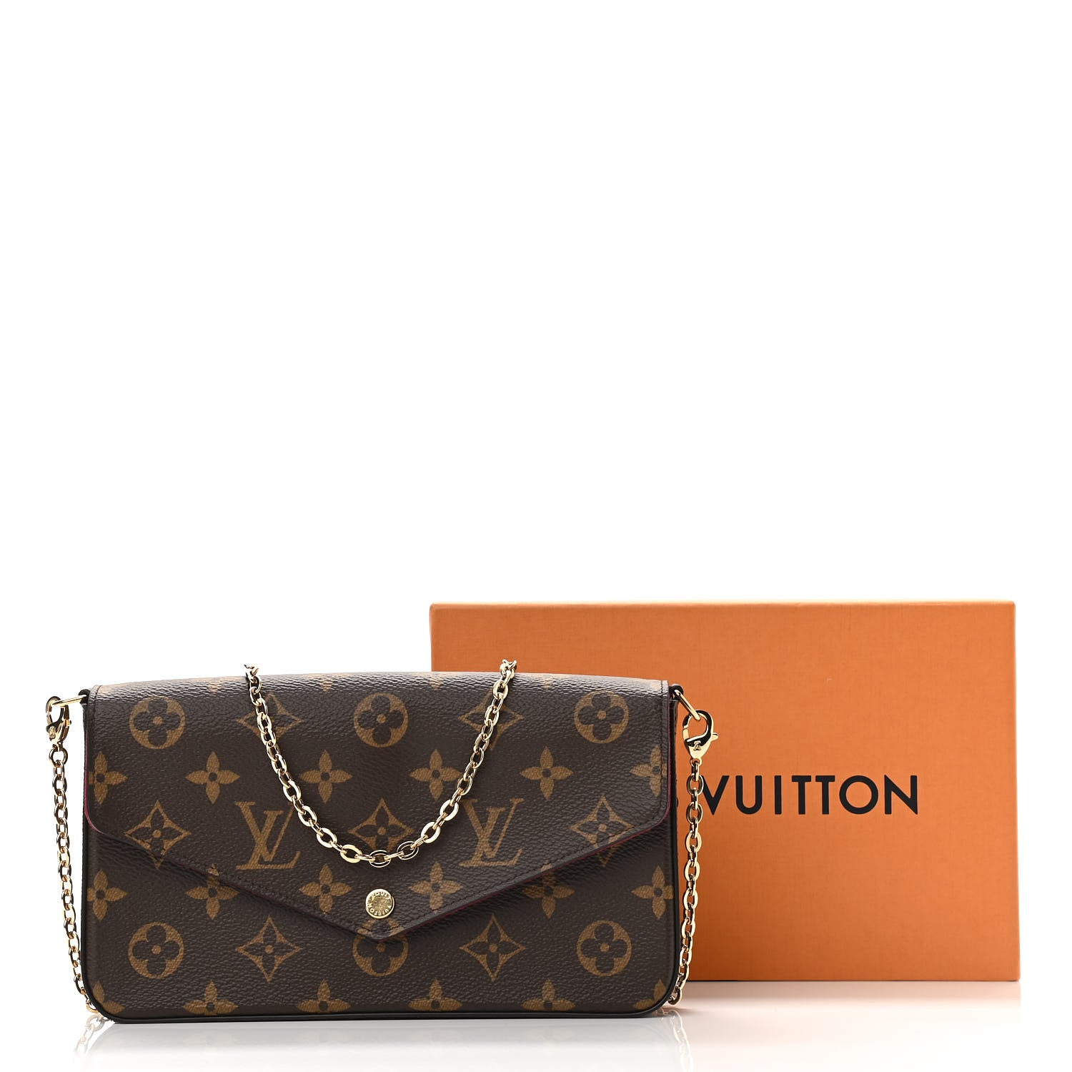 Louis Vuitton Monogram Pochette Felicie Chain Wallet Fuchsia 11 of 11