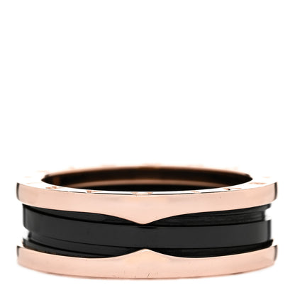 Bulgari 18K Rose Gold Black Ceramic B.Zero1 Two-Band Ring 65 11 1 of 6