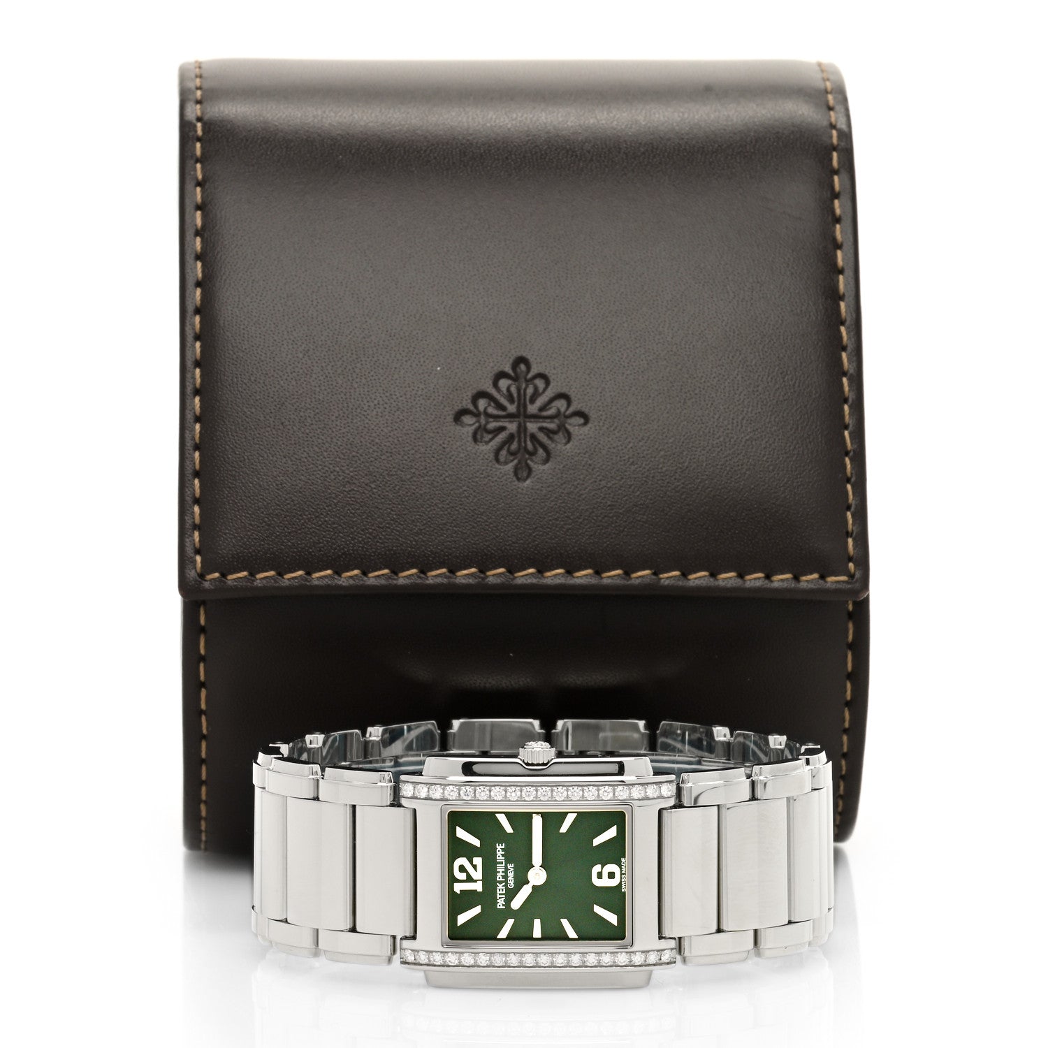 Patek Philippe Stainless Steel Diamond 25mm Twenty-4 Quartz Watch Olive Green 4910/1200A-011 5 of 5