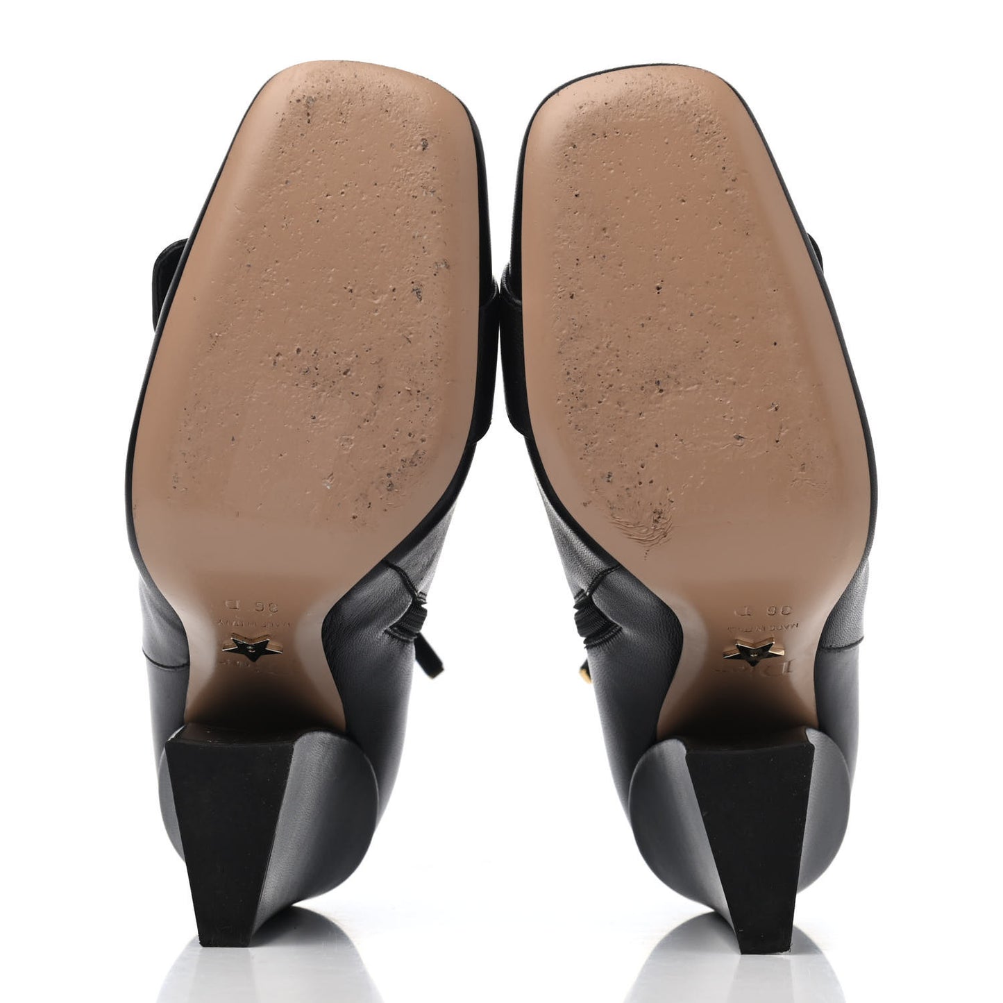 Calfskin CD Ankle Boots 36 Black
