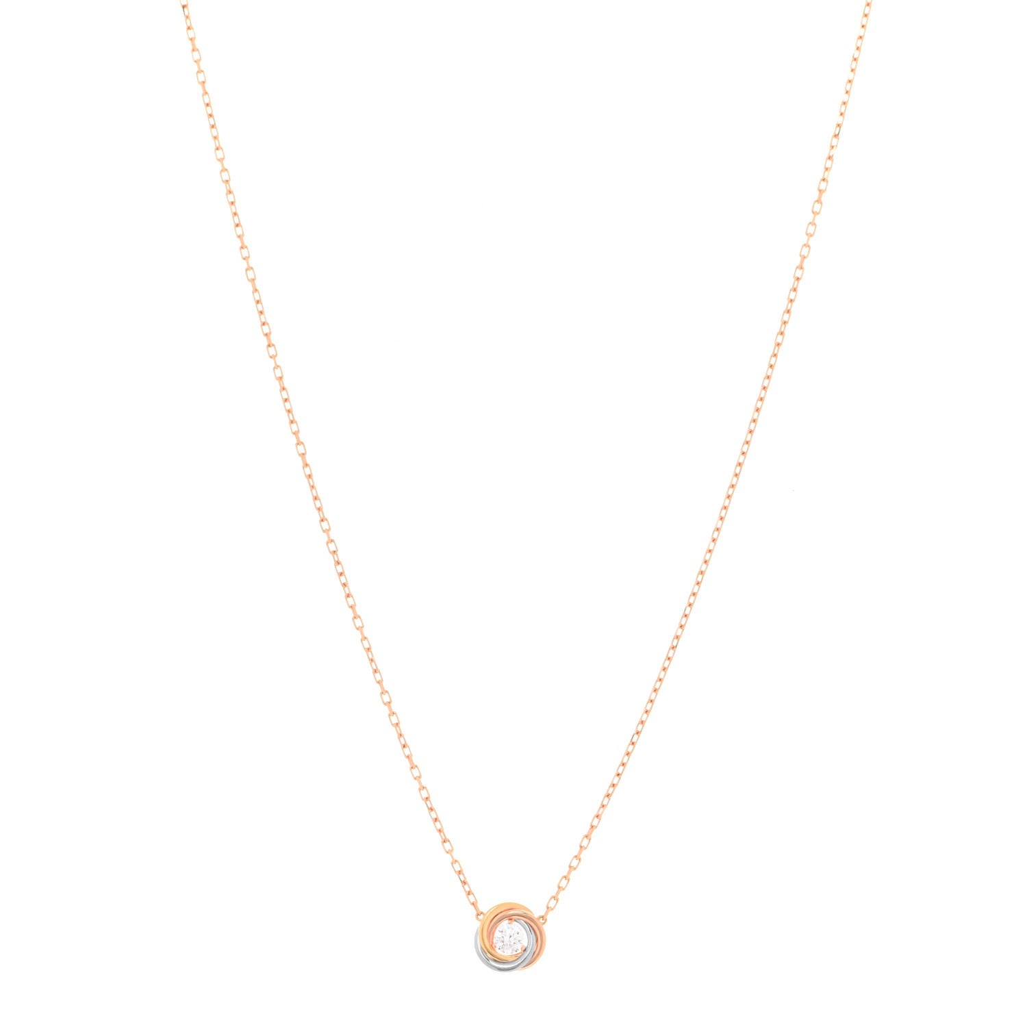 Cartier 18K Pink White Yellow Gold Diamond Trinity De Cartier Pendant Necklace 1 of 5