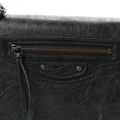 Balenciaga Agneau Giant 12 Brass Wallet On Chain Black 7 of 9
