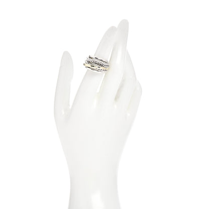 David Yurman Sterling Silver 14K Yellow Gold Wide Crossover Ring 51 5.75 2 of 5