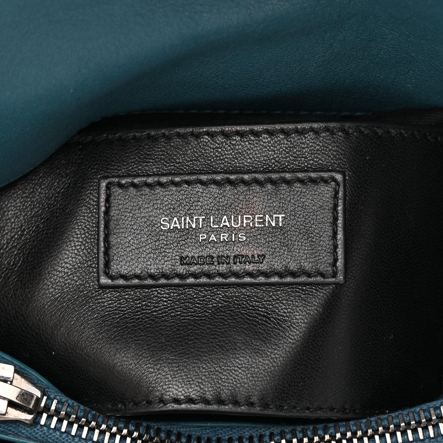 Sheepskin Matelasse Chevron Monogram Medium College Bag Petrol Green